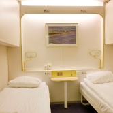 Inside cabin (4 berth) on DFDS Seaways between Oslo and Copenhagen.